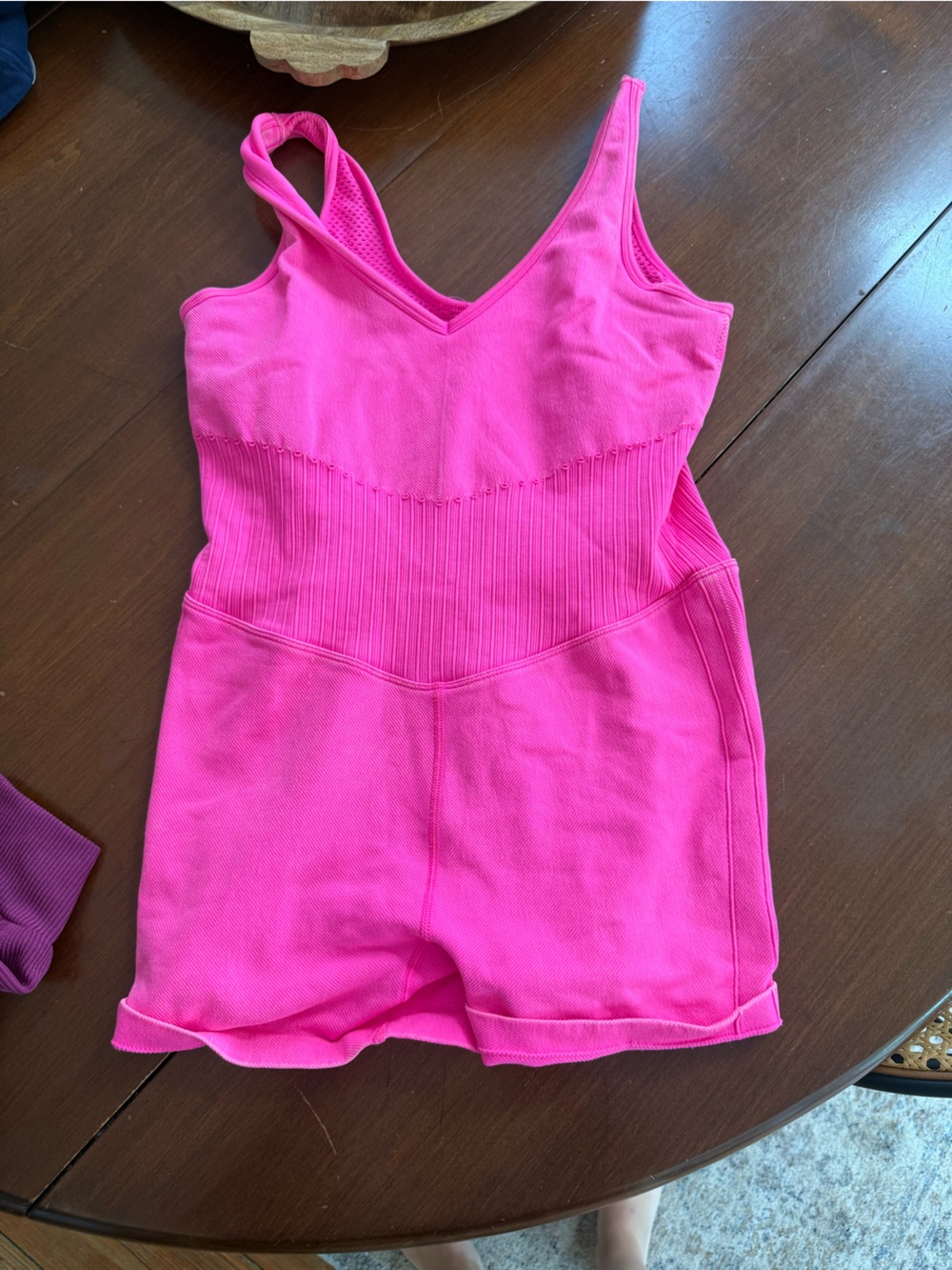 Target Hot Pink Ribbed Jumpsuit Romper